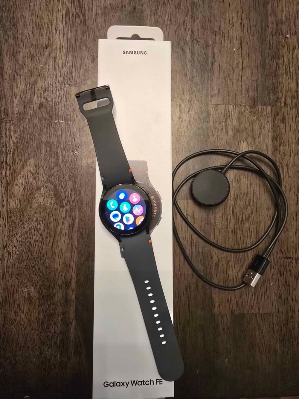 Samsung Galaxy Watch FE Smartwatch - Gray with Orange Accents